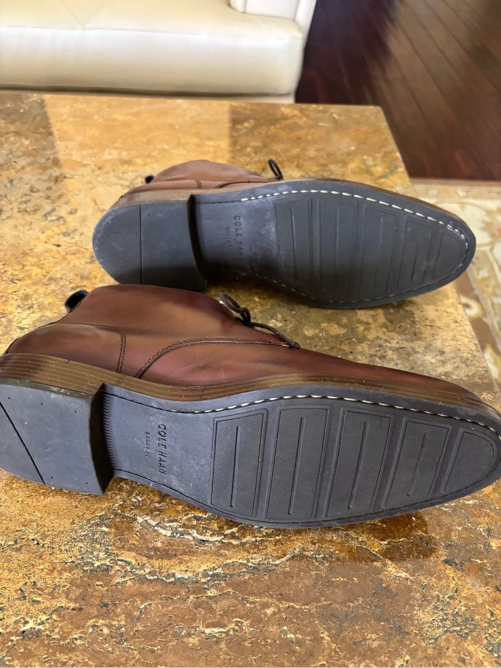 Cole Haan Men’s Chestnut Brown Leather Chukka Boots
